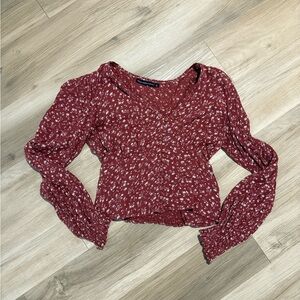 Abercrombie & Fitch Burgundy Floral Blouse